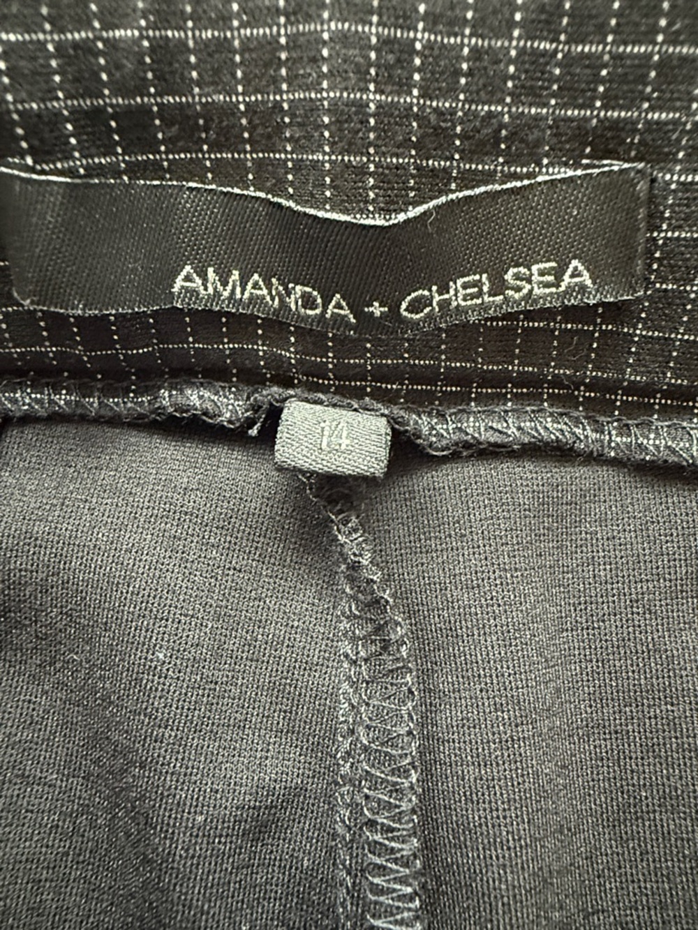 Amanda & Chelsea Black Micro-Check Dress Pants / Trousers - Picture 4 of 8